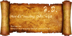 Horánszky Dávid névjegykártya