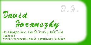 david horanszky business card